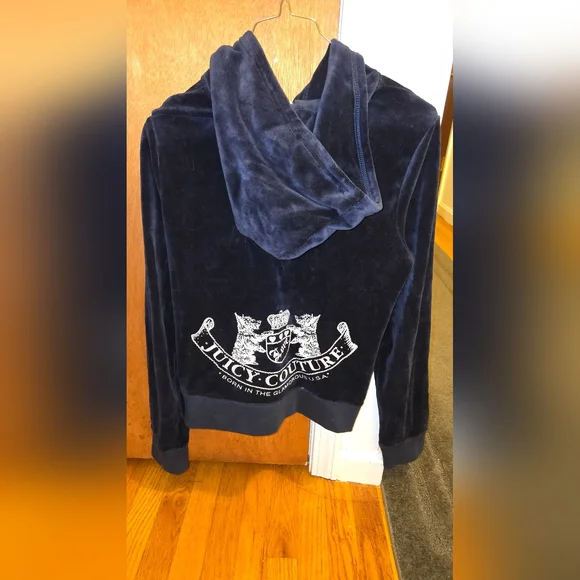Juicy Couture Dark Blue Velour Jacket - Picture 1 of 6